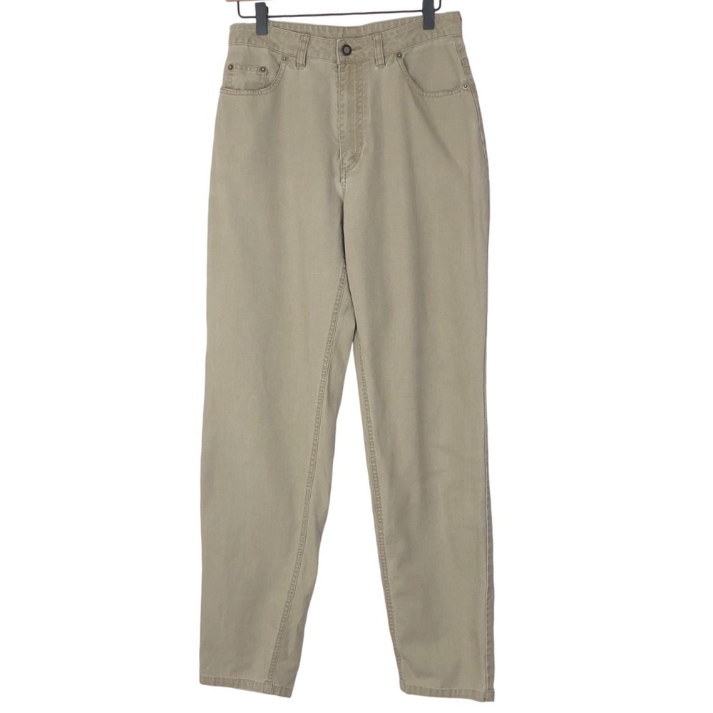 VTG PATAGONIA Organic Cotton Pants Women's 12 28x31 Khaki Hi-Rise 5-Pocket